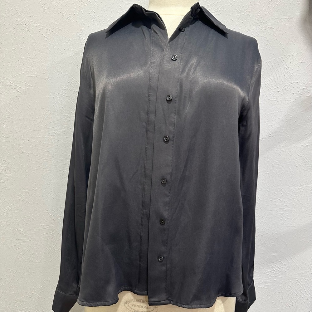 Zara Charcoal Satin Shirt